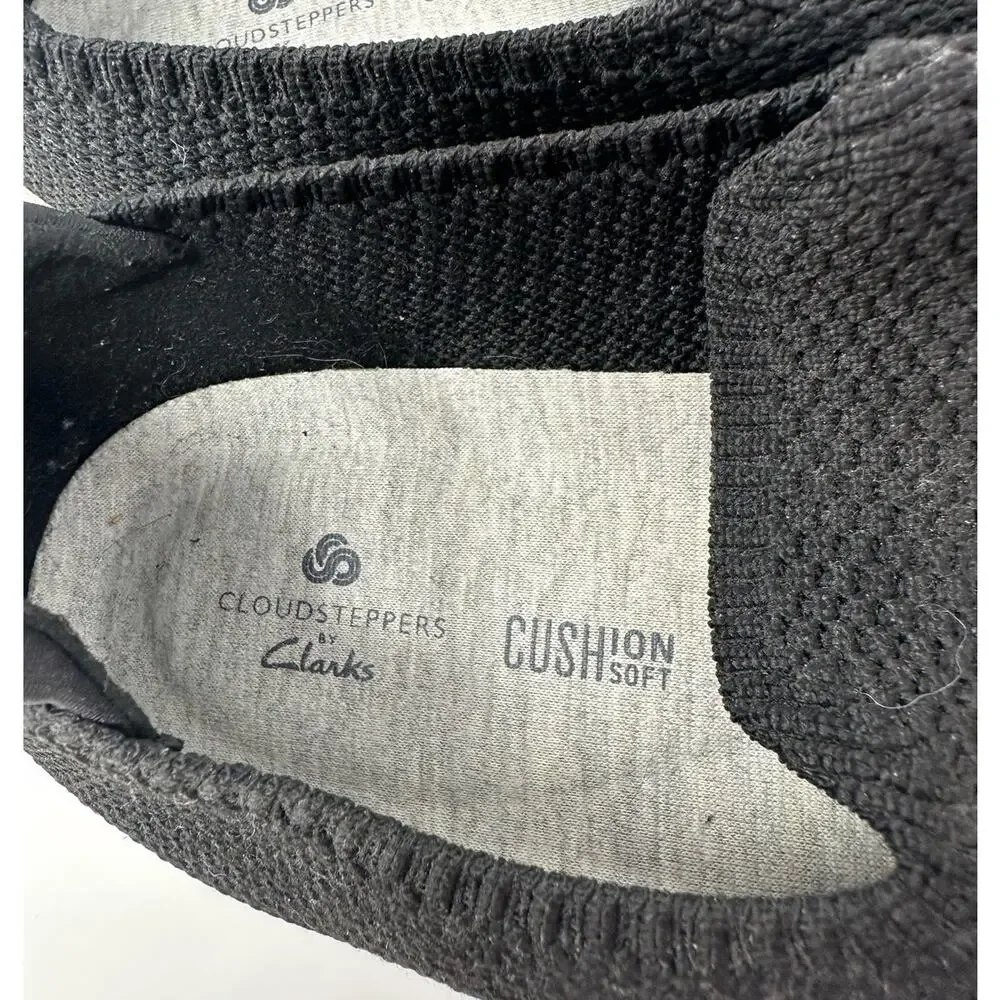 Clarks Size 7.5 Flats Black Cloud Steppers Comfort Shoe‎ Slip On Workwear Ortho